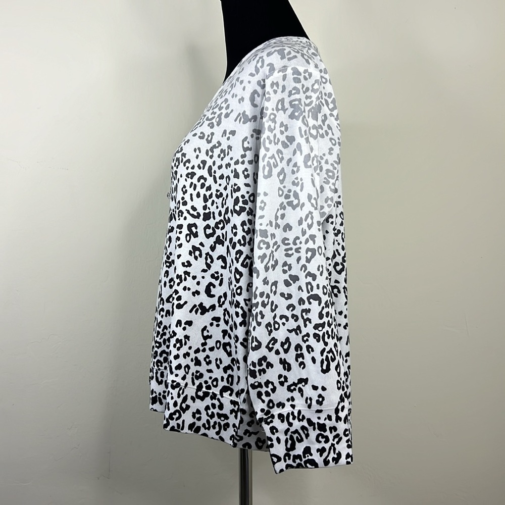 CUBISM White Leopard Print Cardigan L - Picture 4 of 6